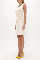 Ecru Printed knit  dress  28040