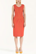 Coral Printed knit  dress  28040