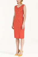 Coral Printed knit  dress  28040