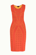 Coral Printed knit  dress  28040