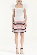 White Striped skirt knit dress 28041