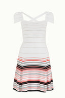White Striped skirt knit dress 28041