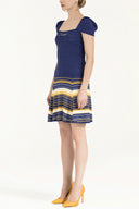 Blue Striped skirt knit dress 28041