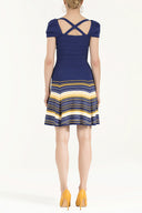 Blue Striped skirt knit dress 28041