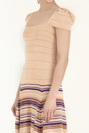 Powder Striped skirt knit dress 28041
