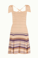 Powder Striped skirt knit dress 28041