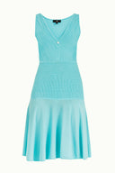 Turquoise Godet knit  dress  28042