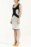 White Corded knit  dress  28049