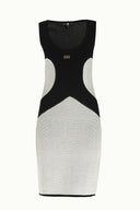 White Corded knit  dress  28049