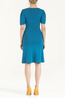 Blue Contrast fabric knit dress 28053