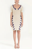 Stone Contrast fabric knit dress 28053