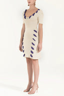 Stone Contrast fabric knit dress 28053