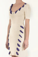 Stone Contrast fabric knit dress 28053