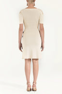 Stone Contrast fabric knit dress 28053