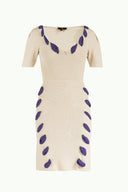 Stone Contrast fabric knit dress 28053