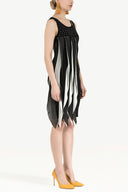 Black Chiffon knit dress 28054-A