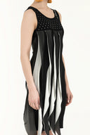 Black Chiffon knit dress 28054-A