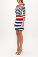 Navy Blue Knit dress 28058