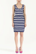 Blue Printed knit gem dress  28061