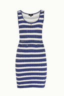 Blue Printed knit gem dress  28061