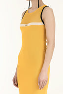 Yellow Net knit  dress  28064