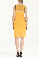 Yellow Net knit  dress  28064