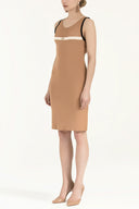 Beige Net knit  dress  28064