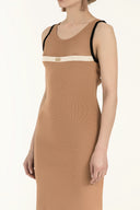 Beige Net knit  dress  28064