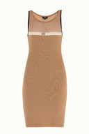 Beige Net knit  dress  28064