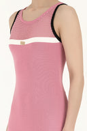 Pink Net knit  dress  28064