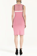 Pink Net knit  dress  28064