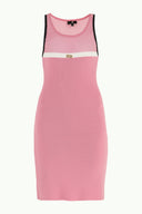 Pink Net knit  dress  28064