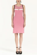 Pink Net knit  dress  28064