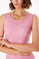 Pink PATTERNED KNIT KNITWEAR DRESS 28071