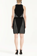 Black Printed knit  dress  28073