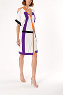 Purple CUT OUT SHOULDER KNITWEAR DRESS 28076