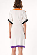 Purple CUT OUT SHOULDER KNITWEAR DRESS 28076
