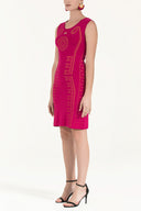 Fuchsia Printed knit  dress  28083