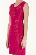 Fuchsia Printed knit  dress  28083