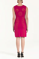 Fuchsia Printed knit  dress  28083
