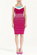 Fuchsia Striped knit dress 28093