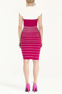 Fuchsia Striped knit dress 28093