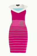 Fuchsia Striped knit dress 28093