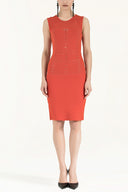 Coral Printed knit  dress  28098