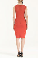 Coral Printed knit  dress  28098