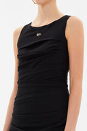 Black Printed slim  mini dress  90634