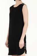Black Metal accessory mini  dress  90642