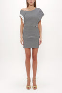 Black Asymmetric cut mini dress 90644