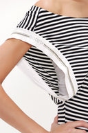 Black Asymmetric cut mini dress 90644