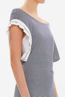 Blue Asymmetric cut mini dress 90644